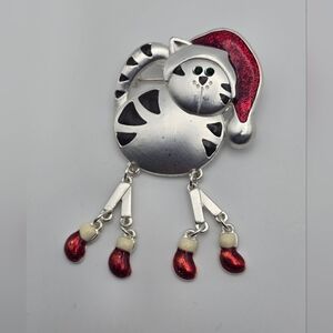 Christmas Cat Brooch